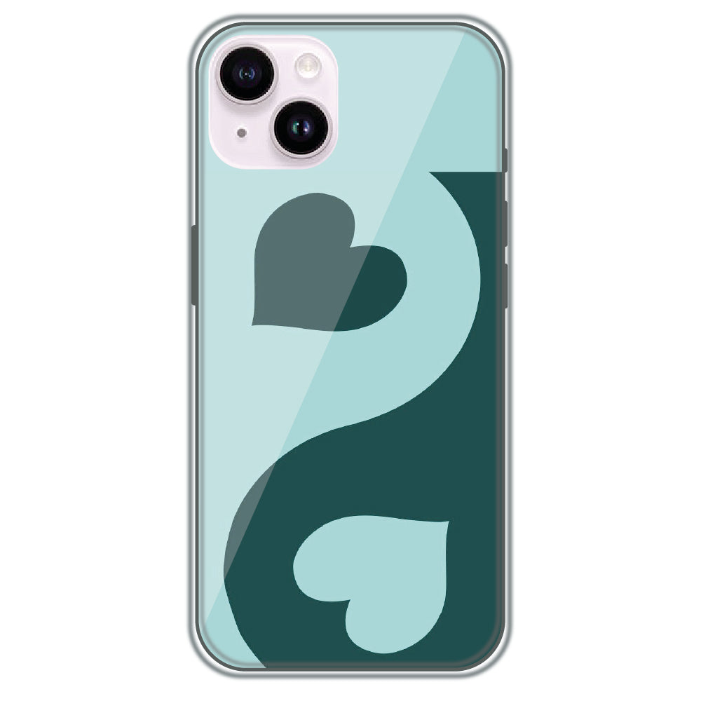 Yin Yang Hearts - Printed Silicone Case for Apple iPhone 15 Plus