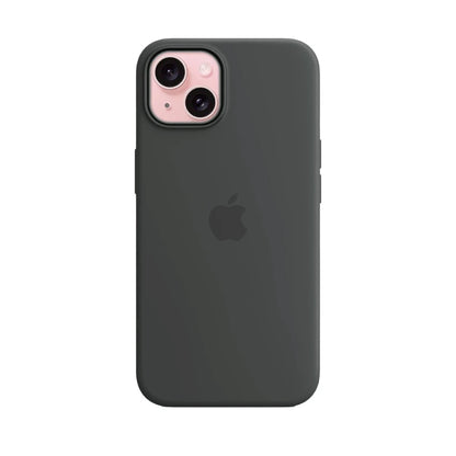 Black Liquid Silicone Case For Apple iPhone 15 Plus