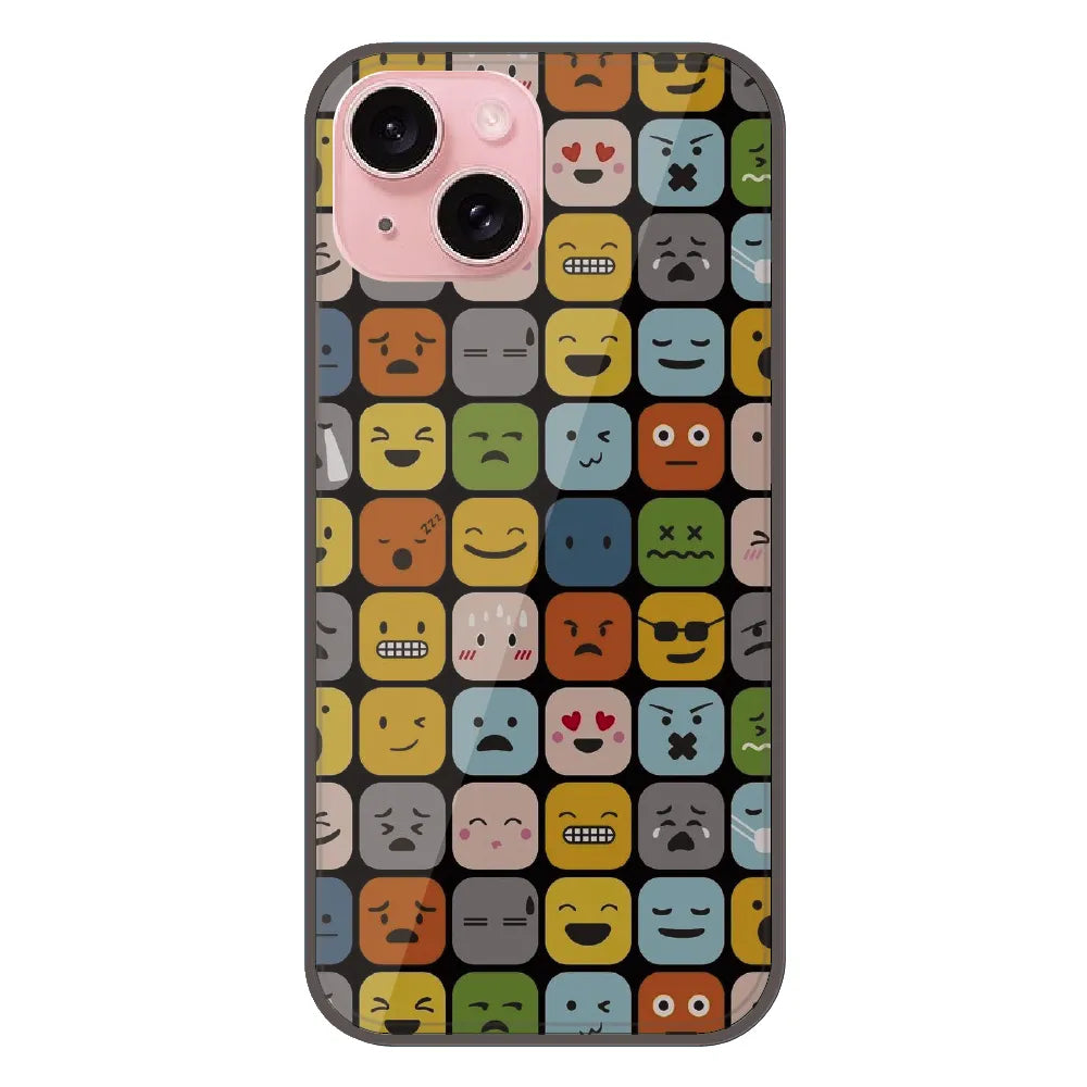 Colorful Expression Pattern - Printed Silicone Case For Apple iPhone 15 Plus