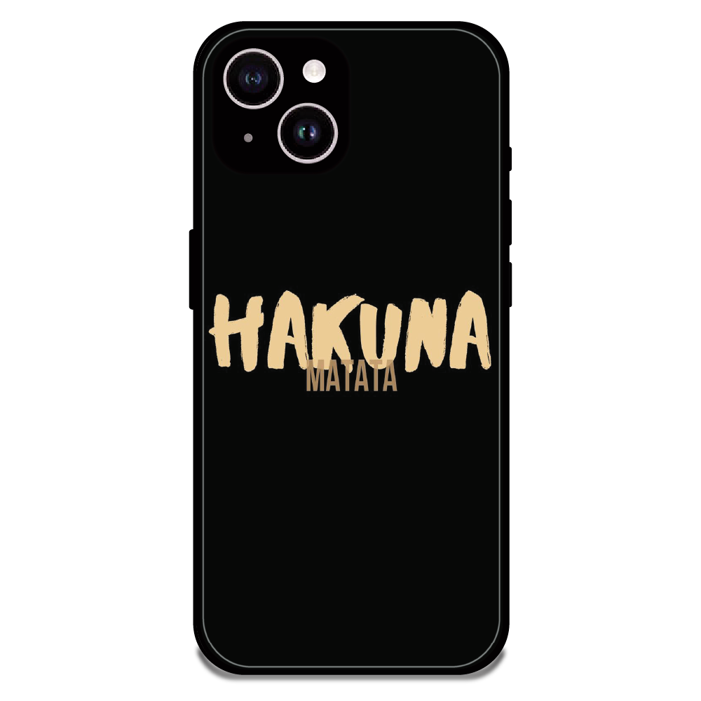 Hakuna Matata Quote - Glossy Metal Silicone Case For Apple iPhone 15 Plus