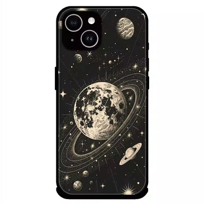Celestial Planet Orbit - Glossy Metal Silicone Case For Apple iPhone 15 Plus
