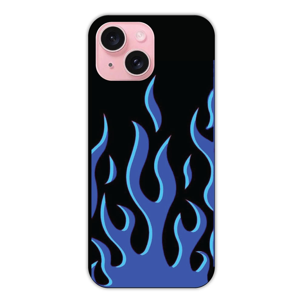 Blue Flames Hard Case For Apple iPhone 15 Plus Models