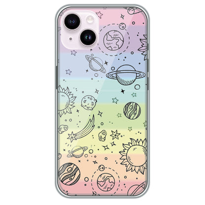 Pastel Galaxy Doodle - Printed Silicone Case for Apple iPhone 15 Plus