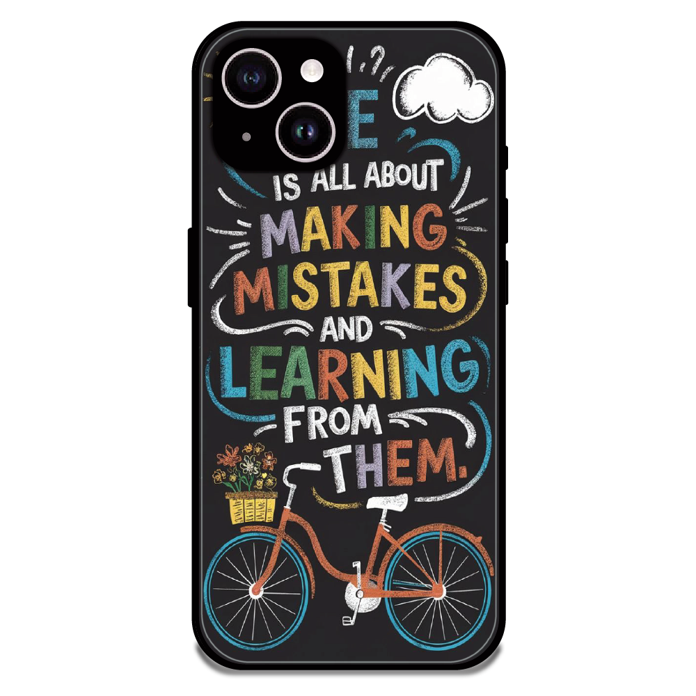 Motivational Quote Bicycle Art - Glossy Metal Silicone Case For Apple iPhone 15 Plus