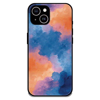 Abstract Pastel Cloud Geometry - Glossy Metal Silicone Case For Apple iPhone 15 Plus