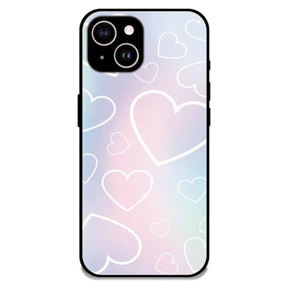 Pastel Heart Dream - Glossy Metal Silicone Case For Apple iPhone 15 Plus