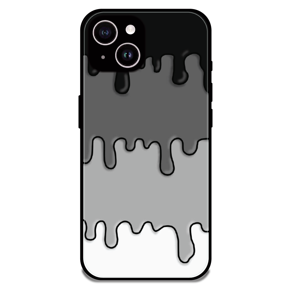 Smoky Drip Abstract - Glossy Metal Silicone Case For Apple iPhone 15 Plus