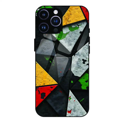 Urban Geometric Color - Glass Case For Apple iPhone 15 Pro