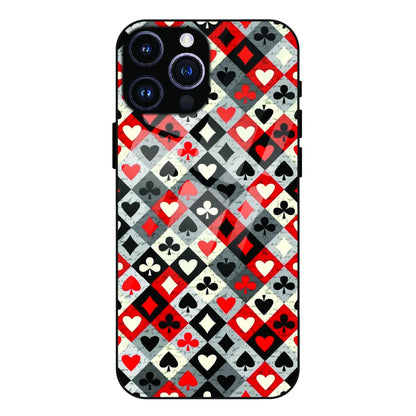 Classic Card Symbols - Glass Case For Apple iPhone 15 Pro
