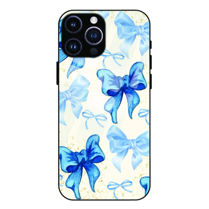 Soft Blue Bowcore - Glass Case For Apple iPhone 15 Pro