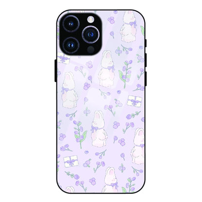 Lavender Bunny Gifts - Glass Case For Apple iPhone 15 Pro