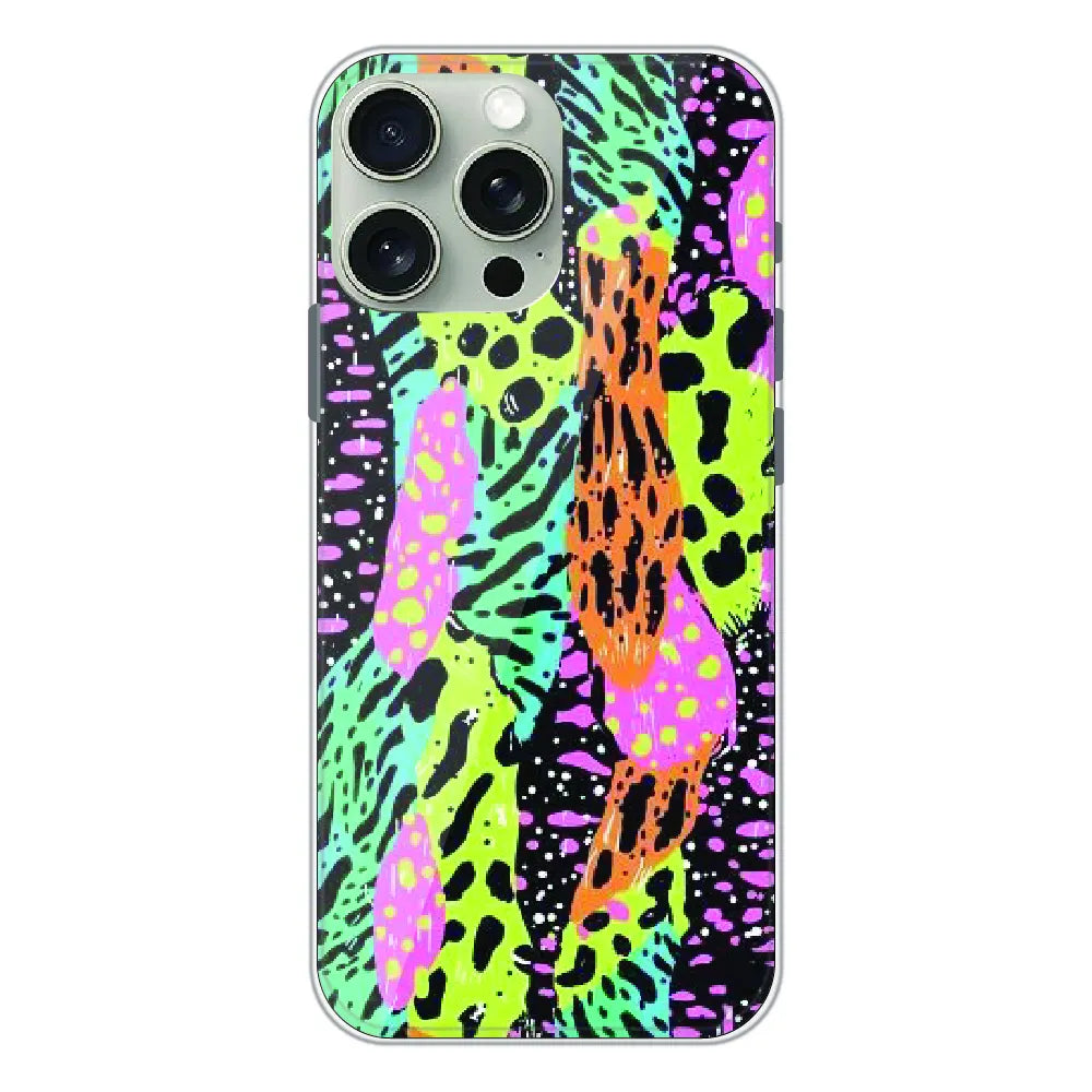 Colorful Artistic Paint Splash - Printed Silicone Case For Apple iPhone 15 Pro
