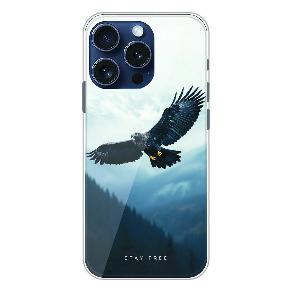 Stay Free Eagle Flight - Printed Silicone Case For Apple iPhone 15 Pro