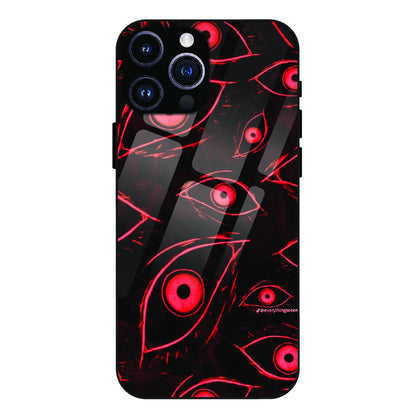 Crimson Eyes Chaos - Glass Case For Apple iPhone 15 Pro