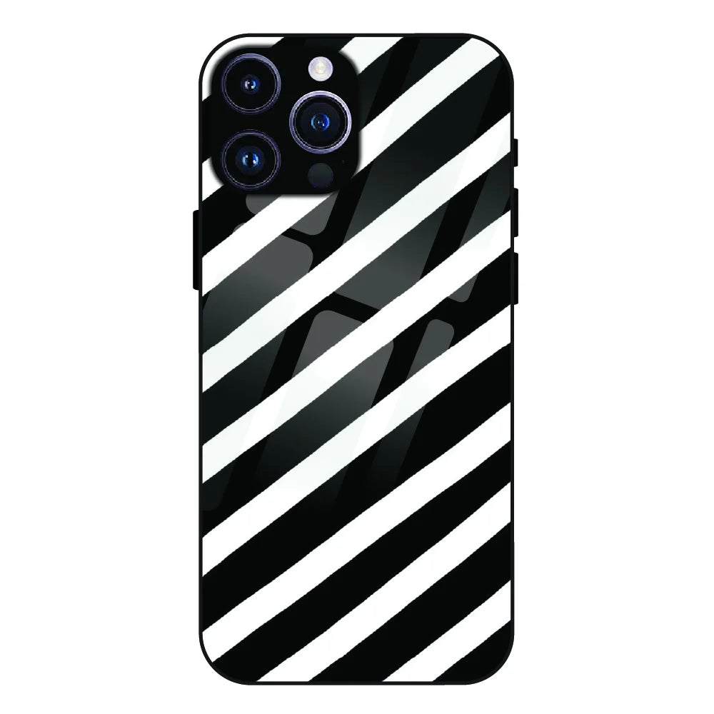 Monochrome Flame Art - Glass Case For Apple iPhone 15 Pro