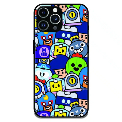 Cartoon Gamer Chaos - Glossy Metal Silicone Case For Apple iPhone 15 Pro