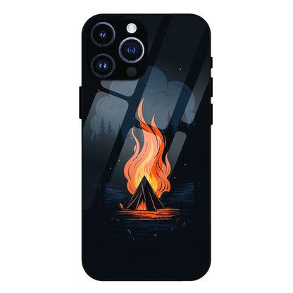 Midnight Campfire Adventure - Glass Case For Apple iPhone 15 Pro
