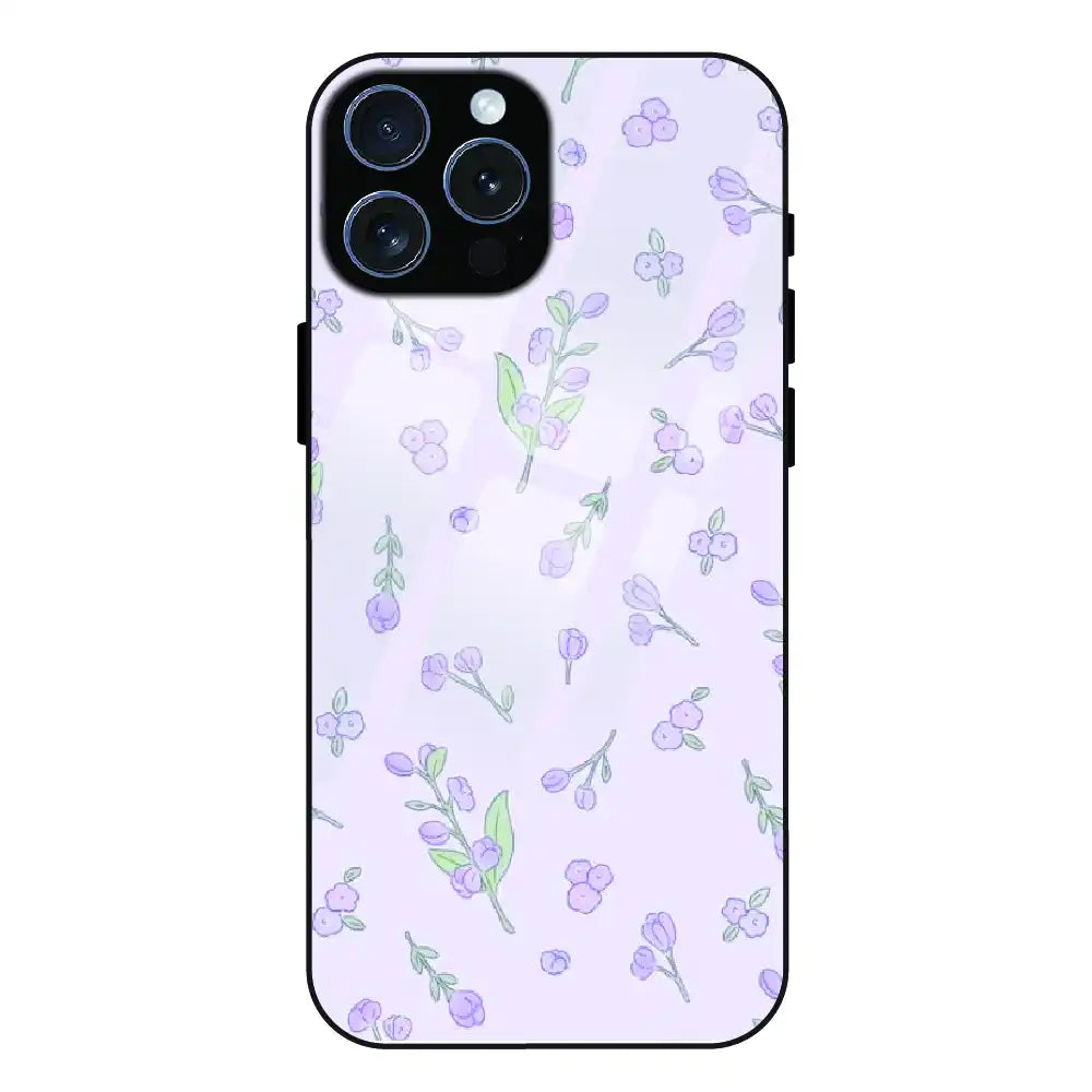 Lavender Floral Ditsy - Glass Case For Apple iPhone 15 Pro Max