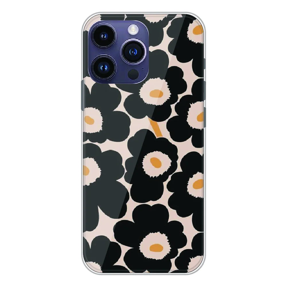 Bold Black Daisy Bloom - Printed Silicone Case For Apple iPhone 15 Pro Max
