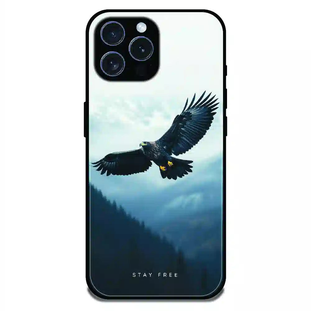 Stay Free Eagle Flight - Glossy Metal Silicone Case For Apple iPhone 15 Pro Max