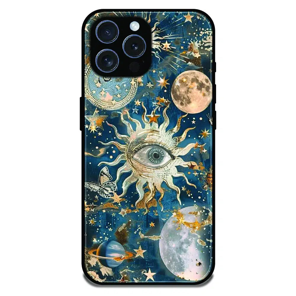 Mystic Cosmic Eye Galaxy - Glossy Metal Silicone Case For Apple iPhone 15 Pro Max
