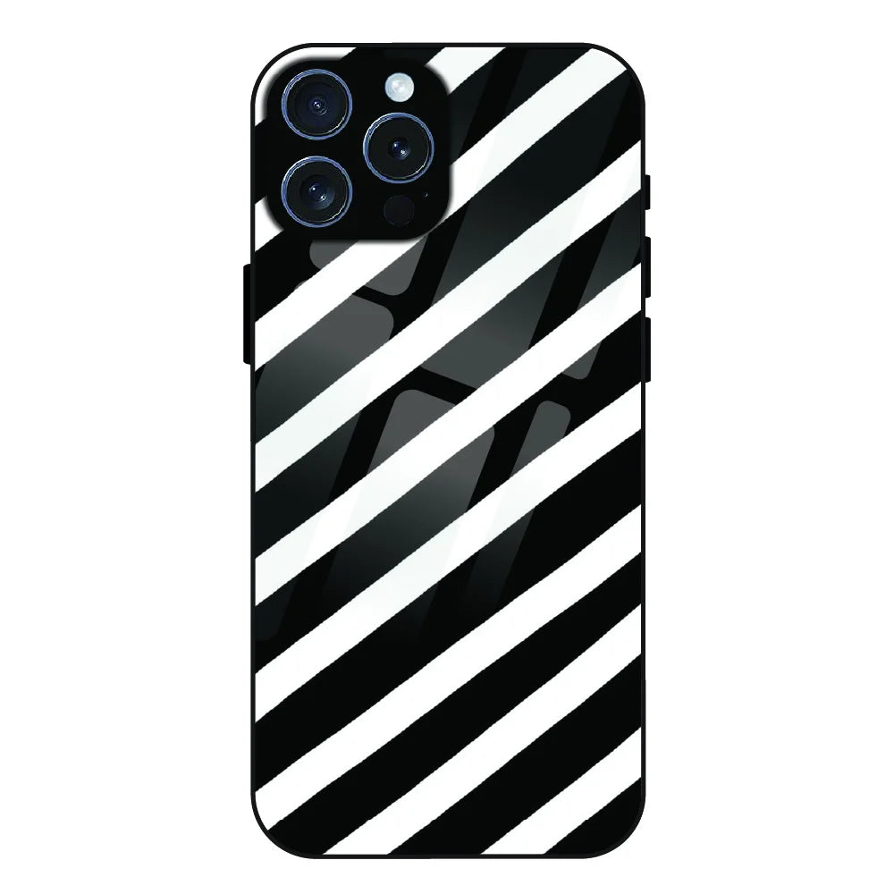 Monochrome Flame Art - Glass Case For Apple iPhone 15 Pro Max