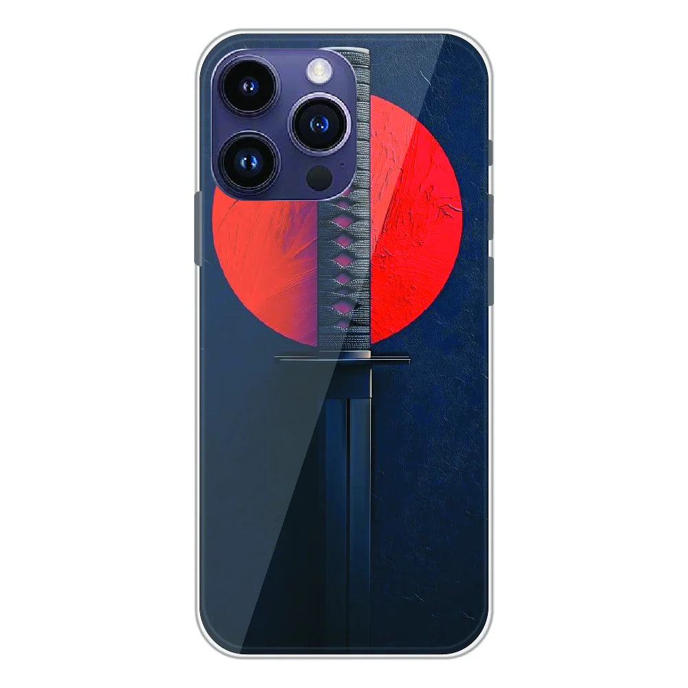 Katana Minimal Japanese Aesthetic - Printed Silicone Case For Apple iPhone 15 Pro Max