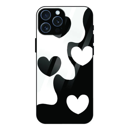 Monochrome Heart Flow - Glass Case For Apple iPhone 15 Pro Max