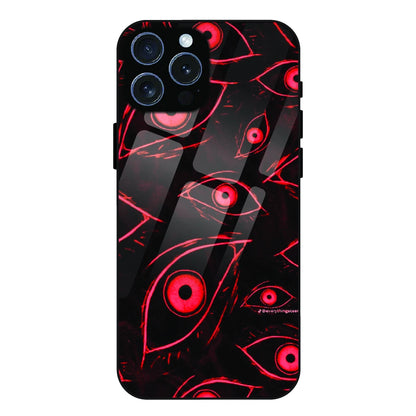 Crimson Eyes Chaos - Glass Case For Apple iPhone 15 Pro Max
