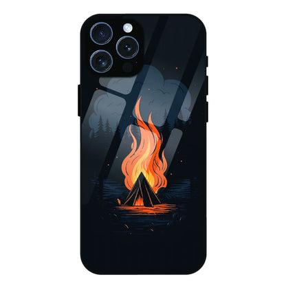 Midnight Campfire Adventure - Glass Case For Apple iPhone 15 Pro Max