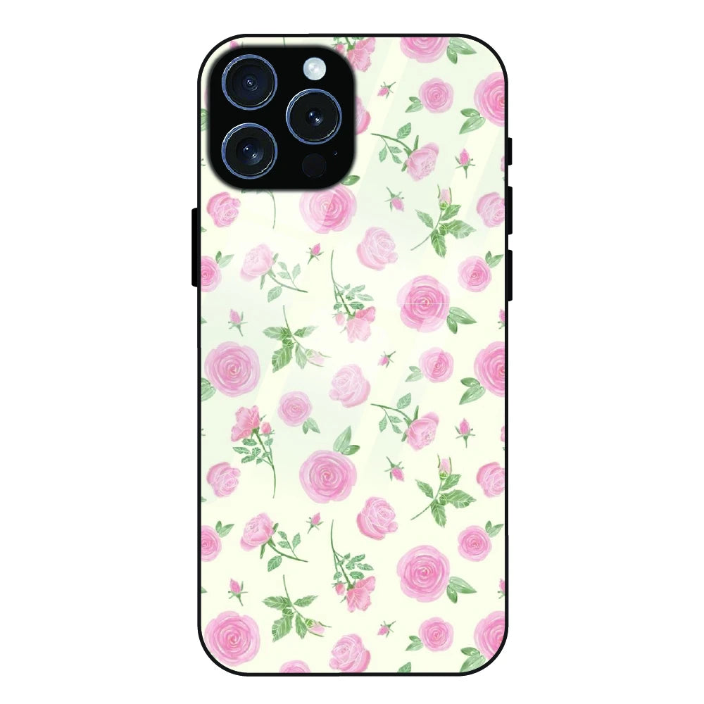 Soft Pink Rose Bloom - Glass Case For Apple iPhone 15 Pro Max