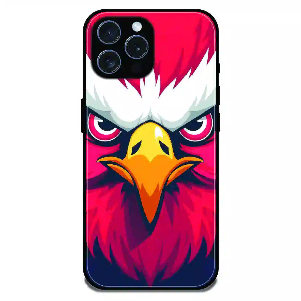 Fierce Eagle Power Art - Glossy Metal Silicone Case For Apple iPhone 15 Pro Max