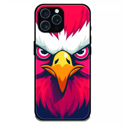 Fierce Eagle Power Art - Glossy Metal Silicone Case For Apple iPhone 15 Pro Max