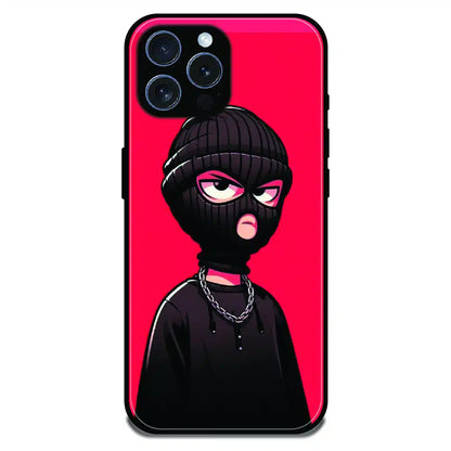 Masked Rebel Street Art - Glossy Metal Silicone Case For Apple iPhone 15 Pro Max