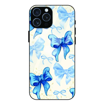 Soft Blue Bowcore - Glass Case For Apple iPhone 15 Pro Max