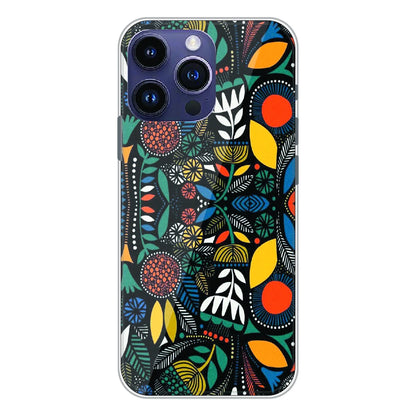 Folk Floral Night Garden - Printed Silicone Case For Apple iPhone 15 Pro Max