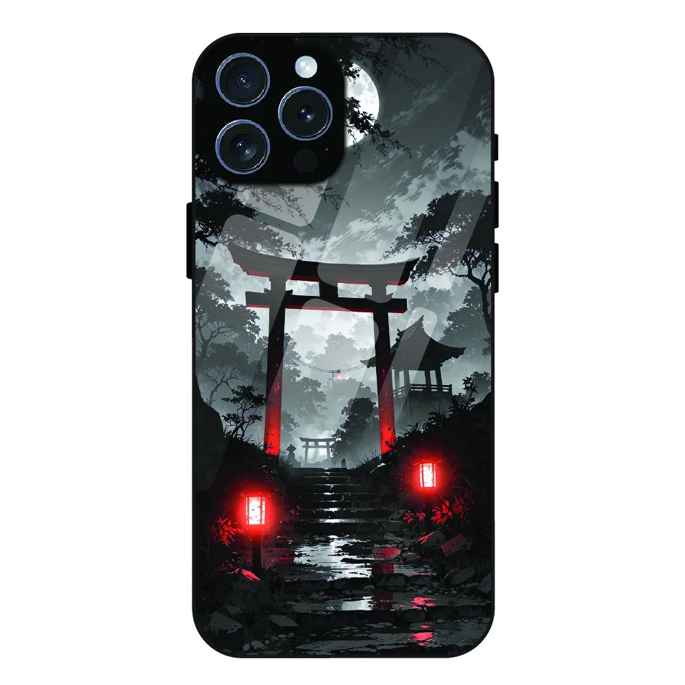 Midnight Torii Forest - Glass Case For Apple iPhone 15 Pro Max