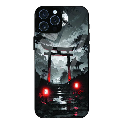 Midnight Torii Forest - Glass Case For Apple iPhone 15 Pro Max