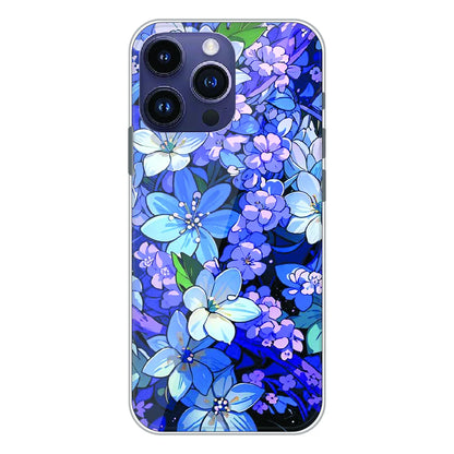 Midnight Blue Floral Garden - Printed Silicone Case For Apple iPhone 15 Pro Max
