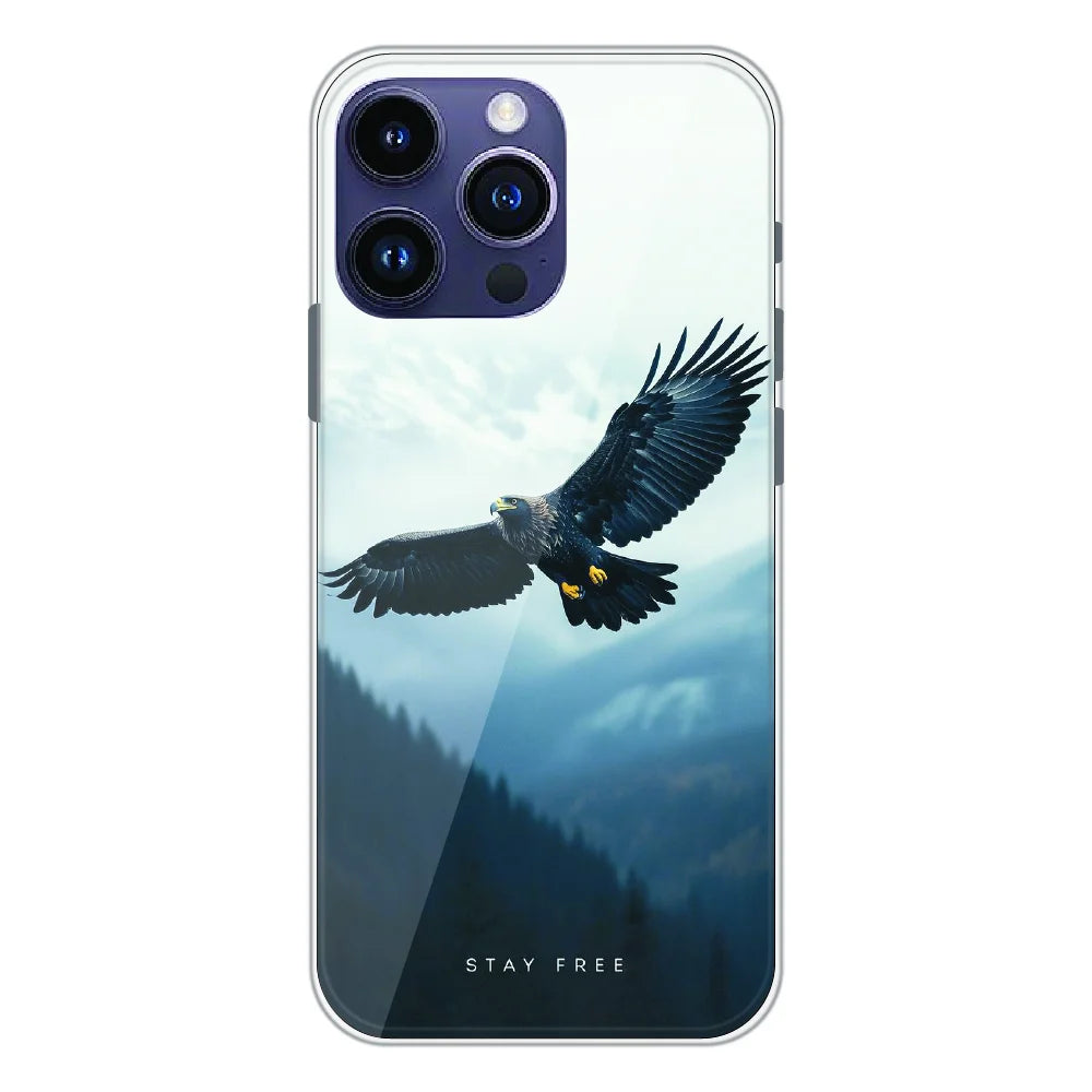 Stay Free Eagle Flight - Printed Silicone Case For Apple iPhone 15 Pro Max