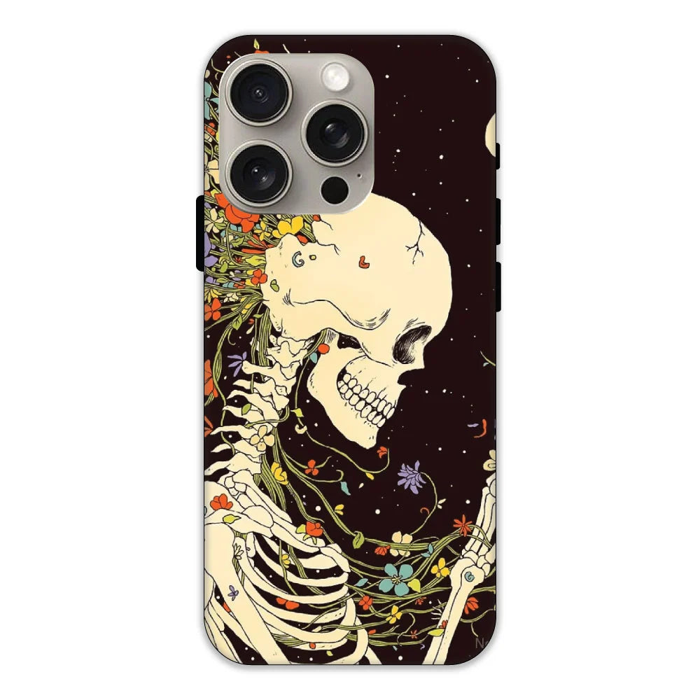 Floral Skeleton Hard Case Apple iPhone 15 Pro Max Models