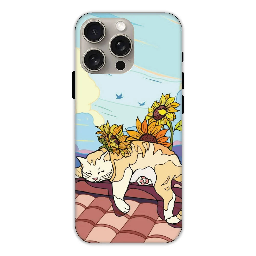 Sleepy Cat Hard Case Apple iPhone 15 Pro Max Models