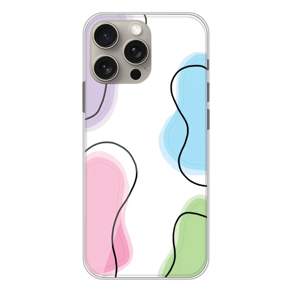 Rainbow Cow Print - Clear Printed Silicone Case For Apple iPhone Models- Apple iPhone 15 pro max