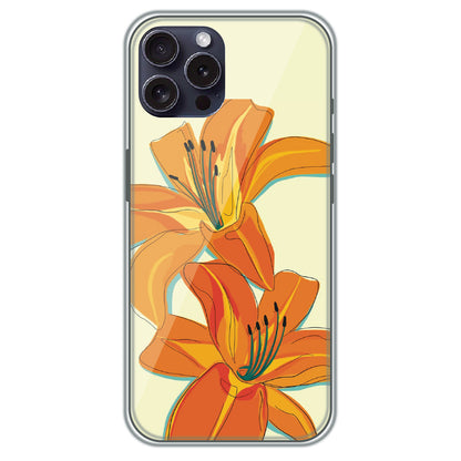 Amber Lily Bloom - Printed Silicone Case for Apple iPhone 15 Pro Max