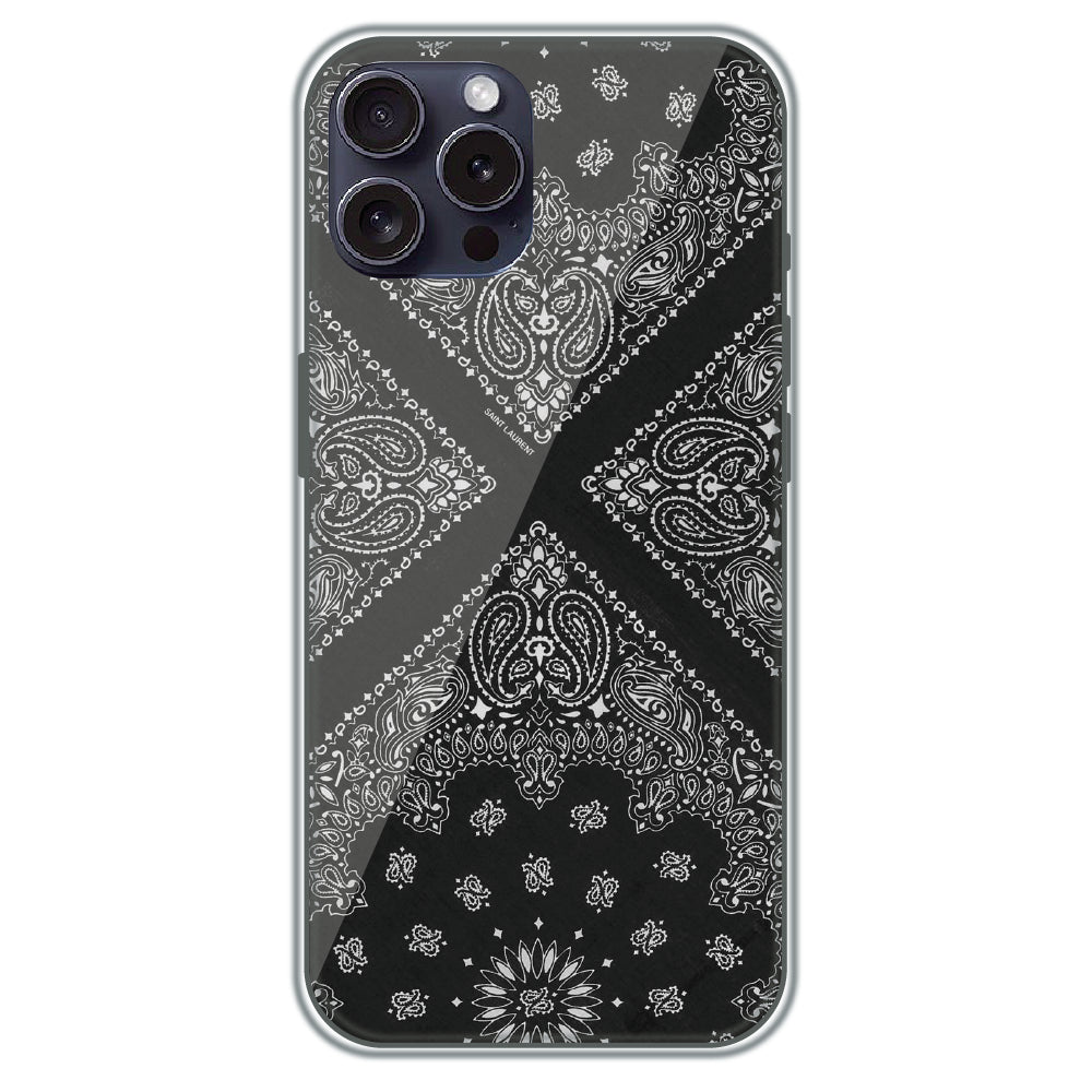 Black Bandana - Printed Silicone Case for Apple iPhone 15 Pro Max