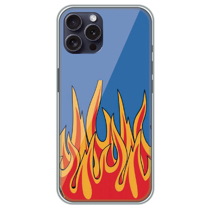 Blue Sky Flames - Printed Silicone Case for Apple iPhone 15 Pro Max