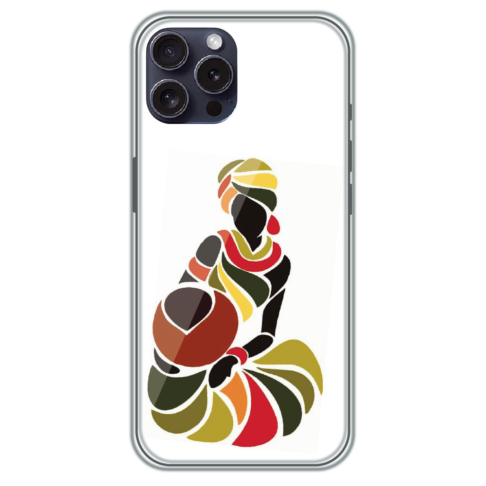 Colorful Silhouette - Printed Silicone Case for Apple iPhone 15 Pro Max