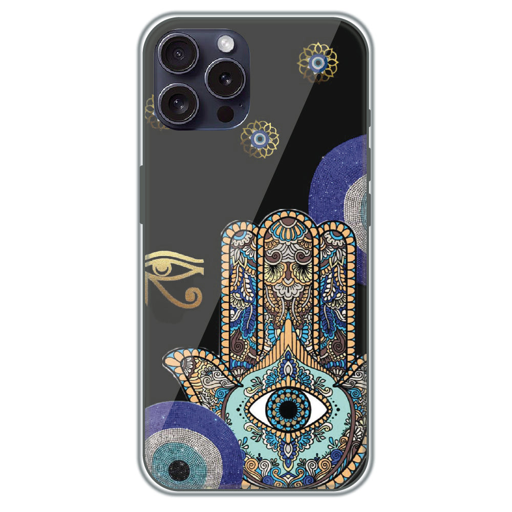Hamsa Protection - Printed Silicone Case for Apple iPhone 15 Pro Max