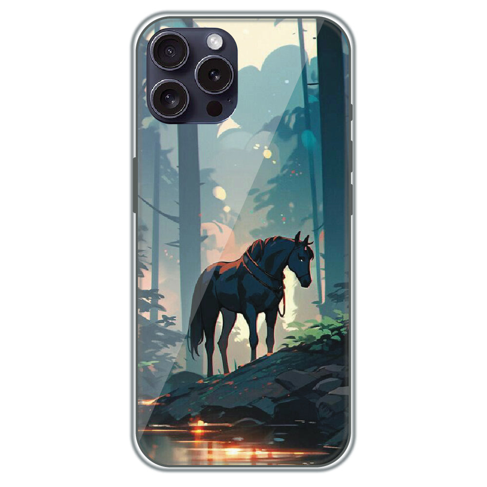 Horse in the Forest - Printed Silicone Case for Apple iPhone 15 Pro Max