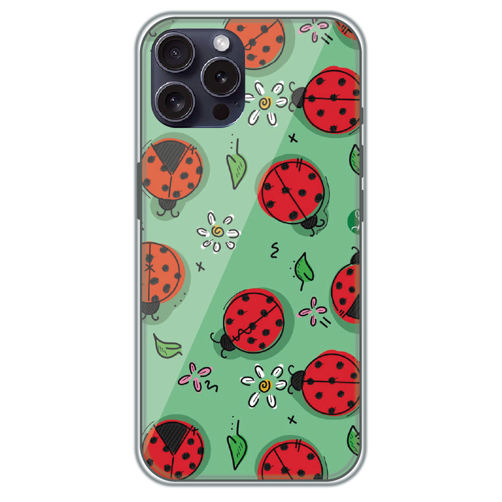 Ladybug Garden - Printed Silicone Case for Apple iPhone 15 Pro Max